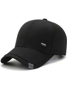 1 pieza Gorra de béisbol de unicolor, unisex, diseño cosido, gorra de camionero, gorra de sol casual y sencilla de moda, adecuada como regalo para papá/mamá, disponible en 4 colores: caqui, negro, gris oscuro, azul oscuro - Multicolor - Ver 3