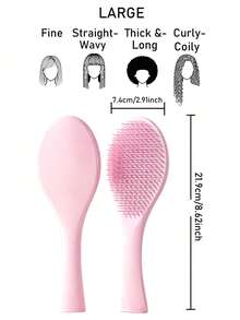 1 buah Sisir Anti Kusut, Cocok untuk Rambut Keriting, Lurus, Basah dan Kering, Sisir Rambut Wanita, Aksesori Rambut, Sisir Penata Rambut Profesional untuk Semua Jenis Rambut - Mengurai, Menghaluskan dan Memijat Kulit Kepala - Bulu Nilon, Gagang Plastik ABS - MultiWarna - View 7