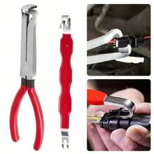1 Set Electrical Connector Removal Tool 8.26inch Electrical Long Disconnect Pliers,Commonly Used For Disassembling Automotive Terminals, Durable Tool For Repairing Automotive Wire Terminals,Electrical Pliers Wire Quick Disconnect,Plug Separator - Pliers+Crowbar - View 2