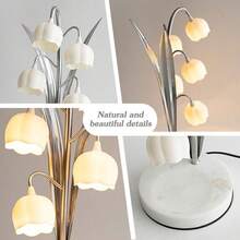 Tiworld 1pc USB Powered Decorative Table Lamp, With White Marble Base, 5V Solid Color Warm Light LED Light Source, Suitable For Sleep Light, Table Lamp, Living Room Light, Bedside Lamp, Bedroom Light, Home Decor Light - White - View 10