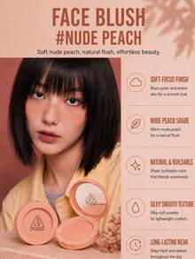 3CE Classic Solid Color Blush #Nude Beige, 3g Sample/5.5g Full Size, Easy To Blend, No Flying Powder, Natural Peach Beige, Layerable, Suitable For Yellow And White Skin Tones - Classic Single Color Blush Series #Nude Beige - View 10