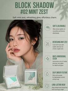 3CE Eyeshadow #02 Warna Mint 3.3g. Tersedia dalam hasil akhir matte dan berkilauan. Bedaknya halus, mudah dibaurkan tanpa berjatuhan, dan mencerahkan sudut dalam mata untuk tampilan alami tanpa riasan. - Eyeshadow kotak-kotak #02 Mint - View 8