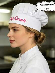Customized Embroidered Chef Hat, Personalized Name, Logo, Initials, Kitchen Hat Gift For Chefs And Baking Enthusiasts - Multicolor - View 5