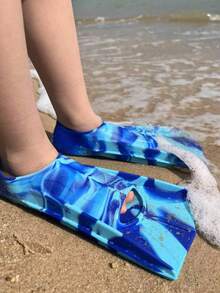 1 Pair Short Swimming Fins For Teens, Swimming Training Fins, Suitable For Girls, Boys, Adults, Men And Women Beginners - Multicolor - View 2