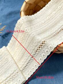 1碼鏤空DIY手工服飾配件白色杏色蕾絲裝飾刺繡裙襬布條縫製家用紡織面料 - 8cm - 查看 12