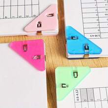 3pcs Random Color Creative Multifunctional Triangle Clips, Paper & Document Storage Clips, Anti-Curling Triangle Clips, Suitable For Books, Notebooks, Bills. Multi-Purpose, Suitable For Office, Study And Home - Multicolor Random - View 8