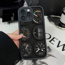 Funda de teléfono simple y reforzada, adecuada para todos los modelos de  y . Funda de teléfono: Funda negra con diseño inspirado en el tablero de un avión, que presenta un patrón creativo de gran . La Nueva Funda para Teléfono "Sky Eye" Es Divertida, Única, Sencilla y Moderna. Compatible con  16/15/14/13/12/11, es un excelente regalo, adecuado para regalar a tu novio o novia, como regalo de cumpleaños. - (Un color) 1 unidad por paquete - Ver 1