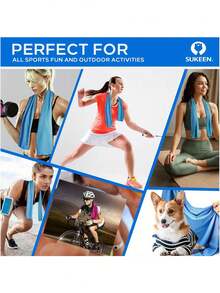2/6 piezas Toallas refrescantes (31.5in*11.8in) Toallas refrescantes, Toallas frías, Toallas refrescantes de microfibra suave y transpirable, Adecuadas para deportes, yoga, gimnasio, camping, correr, fitness, entrenamiento y otras actividades - Multicolor - Ver 10