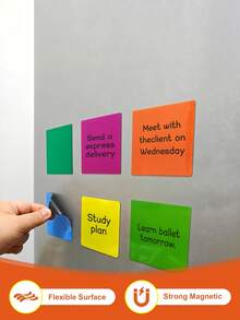 52/40/34/24/14/6/2pcs Reusable Magnetic Memo Pads, Size 7.62x7.62cm | Erasable Labels, Suitable For Whiteboards, Refrigerators, Storage Cabinets - Perfect For Office, Classroom Organization And Home Memo Use, Classroom Must Haves, Classroom Organisation, Classroom - A - View 10