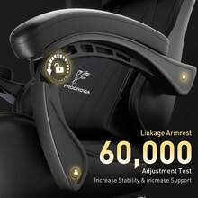 HLONONE Silla gaming con reposapiés, reposabrazos articulados, acolchado de espuma, respaldo ajustable a 135°, soporte para la cabeza y lumbar – Silla de oficina ergonómica de piel sintética para oficina en casa, zona de juegos, dormitorio y salón. - Negro - Ver 3