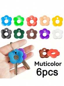 Teclas de Flores Coloridas (Con Etiquetas) – Cubiertas de Teclas Duraderas y Codificadas por Color, Adecuadas para Teclados de Hogar/Oficina; Cubiertas de Teclas de Tacto Suave con Etiquetas de Identificación, Convenientes para la Identificación Rápida de Teclas; Organizador de Llavero Elegante y Fácil de Instalar - Multicolor - Ver 12