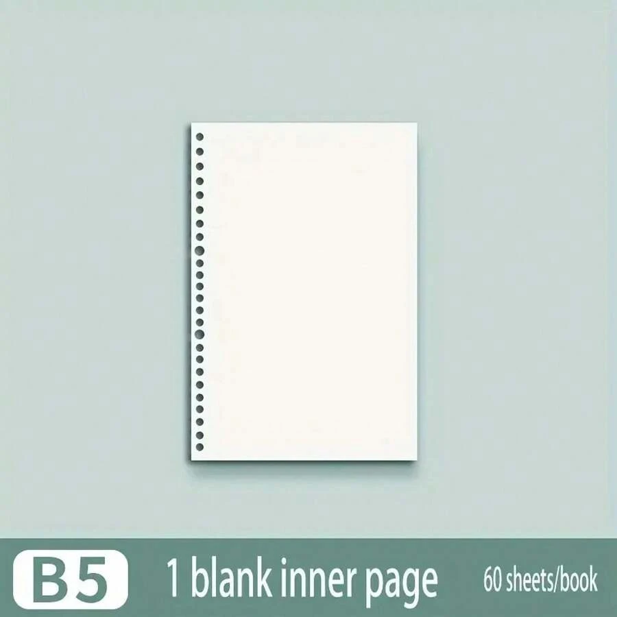 Recambios de hojas para cuaderno de oficina, 60 hojas, tamaño A4/B5/A5, cuadrícula en blanco, matriz de puntos, papel de escritura rayado, paquete de recambios para oficina y estudio. - Camel - Ver 1