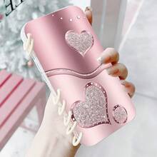 1pc High Quality New TPU Material Book Flip Style Heart Phone Case, Minimalist Anti-Fall Anti-Slip Phone Shell, Suitable For 16/16Plus/16Pro/16ProMax/15/15Plus/15ProMax/14/14Plus/14Pro/14ProMax, 13/13Pro/13ProMax, 12/12Pro/12ProMax, 11/11Pro Max, 17/17pro/17promax/17air/Xr, Galaxy A04/A05/A13/A14/A15/A25/A33/A34/A35/A52/A53/A54/A55/A56/S23/S23 ULTRA/S24/S24ULTRA/S25 ULTRA - Clear - View 2