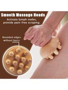 1PC/2 Pieces Wooden Mushroom Shape Massager | Manual Wood Therapy Massage Tool, Anti Cellulite, Maderoterapia, Lymphatic Drainage, Relief Muscle Tension, For Full Body Use - Wood Color - View 11