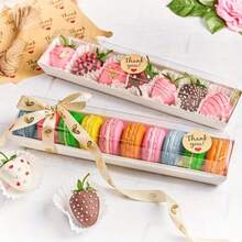 20/40pcs (Box+Lid) Transparent Lid Bread Box, Disposable Cookie Box Dessert Container, Suitable For Chocolate, Fruit, Macaron, Cocoa Bomb, Pastry, Chocolate Packaging. Dessert Box, Perfect Choice For Mother's Day And Christmas Holidays - Multicolor - View 1