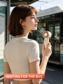 AOYI 1pc Rechargeable Digital Display Portable Handheld 100-Speed Adjustable Mini USB Charging Fan - Multicolor - View 11