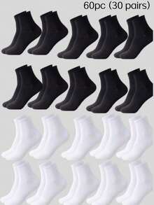 30/20/10/6/4/2/2-Pack Sports Comfortable Soft Moisture-Wicking Breathable Antibacterial Fitness Socks Unisex Solid Color Ankle Socks Sweat-Absorbing Odor-Resistant Elastic Soft Athletic Socks - Multicolor - View 13