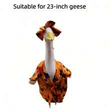 23-Inch Porch Goose Summer Outfit Tropical Hawaii Bathrobe And Matching Hat For Large Lawn Goose - Orange - View 7