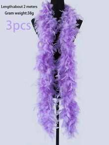 200-Centimeter Ultra-Long And Soft Imitation-Feather Boa, Colorful Feather Scarf, Suitable For Halloween Costumes, Solo Parties, Role-Playing, Clothing, Carnival, Wedding Photo Props, Theme Party Decorations, Reusable Lightweight Plush Accessories - A - View 22