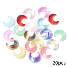 20pcs Transparent Crescent Moon Glass Beads DIY Handmade Jewelry Materials - Colorful Crescent Moon Shaped Glossy Loose Beads, Pastel And Vibrant Color Necklace Phone Charm Accessories Beads - Moon-shaped - View 11