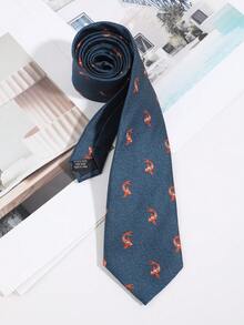 1PC Fashion Casual Men's Simple Versatile Fish Pattern Tie Suitable For Daily Commute, Banquet, Party Matching - Multicolor - View 5