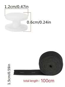 1件/2件（綁帶+3個扣環）通用衣物收緊工具，可調節下擺與腰圍收緊工具組，適用於T恤、洋裝、襯衫，隱形鈕扣延長器，免綁帶下擺調節器，適用於針織衫、長褲（中性居家縫製工具） - A - 查看 10