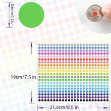 10 Sheets Colorful Mini Round Graffiti Stickers, Hand-Writable Colorful Dot Labels, Classification Marking Stickers, Self-Adhesive Round Seal Stickers, Blank Color Marker Stickers - Colorful Mini Round - View 5