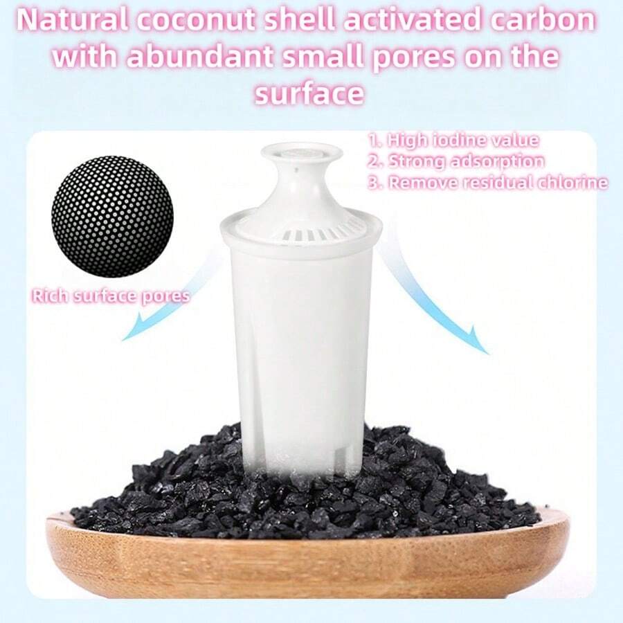 通用濾水壺濾芯 1/3/6 入裝,濾水壺替換濾芯,有效減少自來水中的雜質、殘餘氯味、水垢,改善水質口感,提升水質 - 查看 1