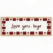 1pc Frameless 'Love You, Bye' Plaid Star Banner Canvas Wall Art - Hallway & Above Door Decor, Whimsical Quote Print For Apartment, Bedroom, Dorm, Living Room, Home Office Classroom, Party Decor & Best Gift Choice - Cartoon - View 3