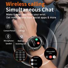 KENPANG Reloj inteligente de exterior resistente para hombres con GPS, posicionamiento GPS preciso, linterna LED integrada y brújula, monitoreo de frecuencia cardíaca y sueño, talla grande de 100 modos deportivos, batería de 850mAh, pantalla táctil completa de 1.7 pulgadas, llamadas Bluetooth, resistente al agua 3ATM, rastreador de fitness para hombres - Ver 8