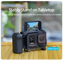 適用於 Insta360 Ace Pro/Ace Pro2 塑膠街頭攝影手把，適合戶外運動與度假旅行派對，快拆翻蓋設計 | 輕量保護框架 | 內建矽膠墊 | 免費掛繩 | 相機保護 - 查看 4