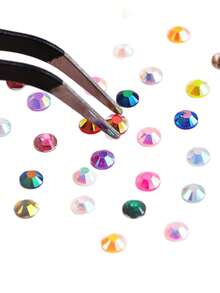 Resin Rhinestones Flat Bottom – Multi-Color Diamond Art Diamonds For Nail Art, Handmade Crafts, Book Decoration & Makeup Nails, DIY Craft Kit With 2pcs Pickup Tool, Shiny Crystals For Shoes & Clothing Nail Charms - Multicolor - View 6