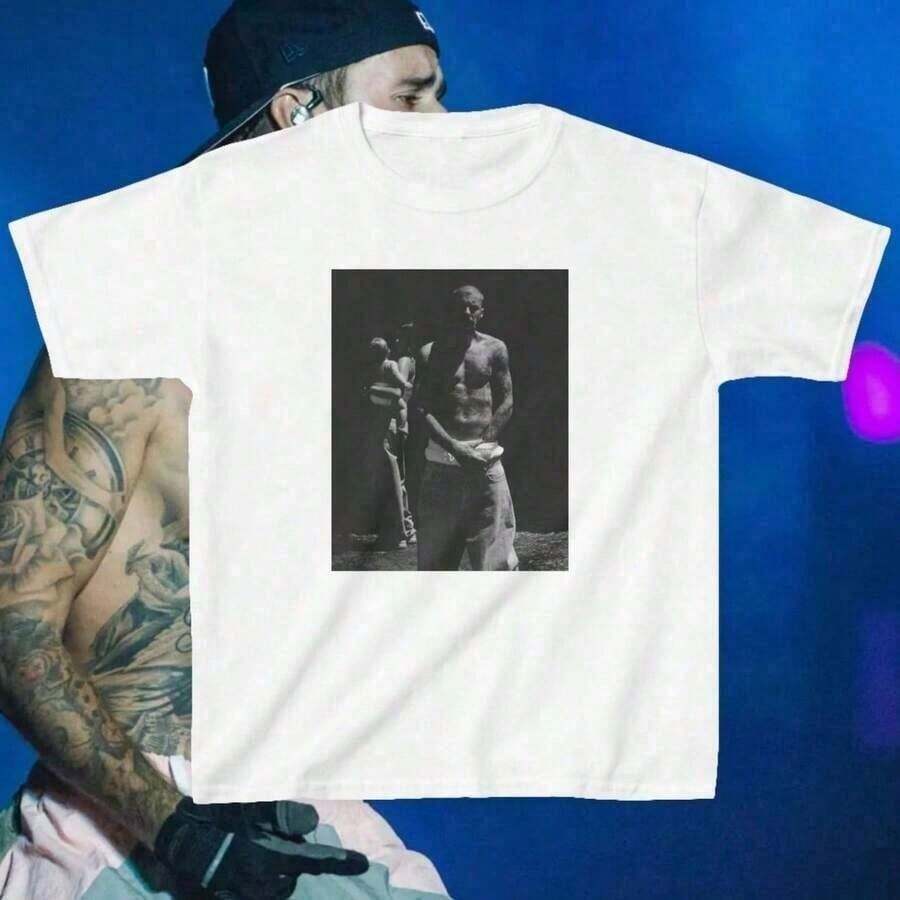Justin Biebers Tee Festival 2026 Only Here For Bieber, Playeras De Hombre Camisetas Hombre Playera Para Hombre - Blanco - Ver 1
