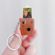Single Piece Customizable Picture Camera Design Key Ring, Custom Personalised Mini Camera Key Holder, Decorative Hanging Accessory For Backpack Handbag, Ideal Thoughtful Holiday Gift For Anniversary Birthday Xmas Valentine Mothers Fathers Day - Pink - View 11