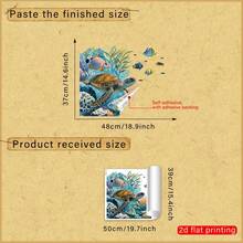 1pc Home Decoration Summer Ocean Fresh Style Sea Turtle Tropical Fish Window Sticker Creative DIY Ocean Animals Pattern Windows Clings Double-Sided Visible PVC Static Cling Glass Sticker 15.4*19.7in For Room Glass Windows Doors Decoration - Marine Life - View 6