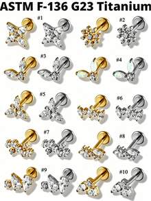 1 chiếc khuyên môi Snowflower G23 bằng titan nguyên chất 16G ren trong, đính đá CZ/Opal dáng marquise, khuyên tai helix, tragus, sụn, trang sức xỏ khuyên cơ thể - Như thể hiện trong hình ảnh - Xem 11