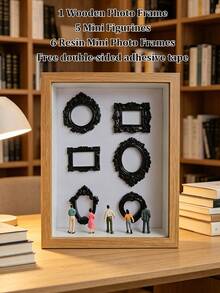 1 Set DIY Mini Museo Silueta Caja - Celebra tus preciosos recuerdos de una manera única, Kit de marco de caja de sombras con exhibición de fotos personalizable y figuritas en miniatura, decoración de recuerdos únicos y personalizados - multicolor - Ver 16