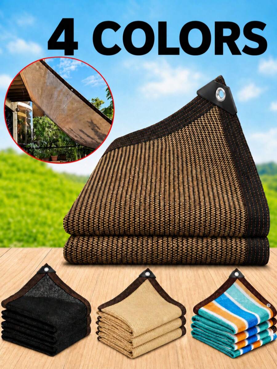 1pc UV Protection Shade Net With Eyelets, 7 Sizes Available, Durable & Tear-Resistant, Easy To Install On Balcony, Patio And Swimming Pool, Provides Excellent Shade, Shelter And Privacy Protection - Multicolor - View 1