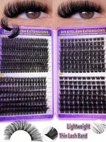 32 Rows 8-18MM C/D Curl Eyelash Book 30D-200D Cartoon Style Eyelash Clusters 0.07 Thickness Pointed Single Eyelash Clusters Suitable For Beginners Single Eyelash Strip Reusable Suitable For Party And Daily DIY - 查看 2