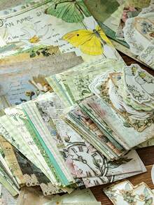 1 Set Lightweight Paper, 100 Sheets Per Bag, Country Post Office Theme, Vintage Style, Glue-Free, Memo Paper Material, DIY Scrapbook Decoration, Suitable For Writing Notes And Greeting Cards - Multicolor - View 3