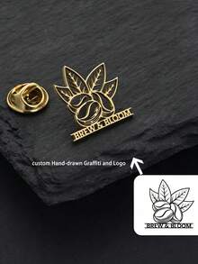 Women's Customized Hand-Painted Graffiti Brooch, 18K Gold Plated Stainless Steel Brooch, Creative Customized Jewelry, Unisex Accessory For Daily Wear, Birthday Gift - Multicolor - View 2