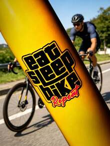 「Eat Sleep Ride Repeat」防水自行車貼紙，優質 PVC 材質耐磨防刮貼花，適用於公路車、山地車及戶外使用 - 彩色 - 查看 7