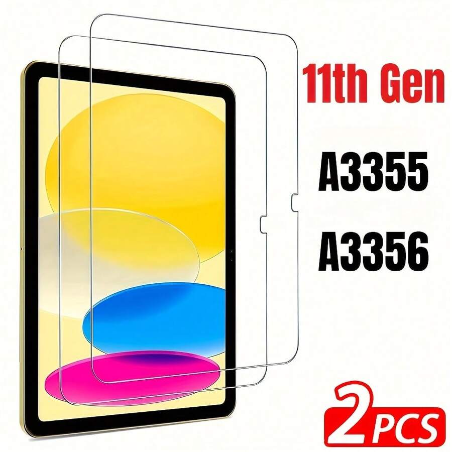 2入組 HD 防刮鋼化玻璃螢幕保護貼，適用於 2025 新款第 11 代 11 吋 (A16) A3354/A3355/A3356 及第 10 代 10.9 吋 A2696