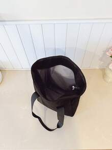 Daily Minimalist Men's Large Capacity Multifunctional Versatile Tote Bag Handbag Shoulder Bag College Student Class Bag,Y2k - Black - View 7