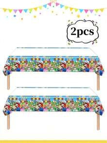 asmodee Mario Party Tablecloth, Waterproof And Oil-Resistant Dining Table Cover, High-Definition Pattern For Kids Birthday Parties And Themed Events - Multicolor - View 13