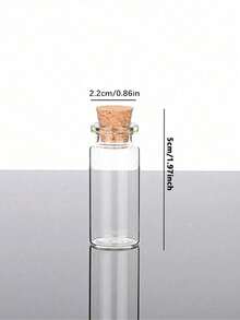 10/20/30/50pcs Mini Transparent Glass Jars, 0.34oz (Approx. 10ml) Capacity With Cork Stopper - Suitable For DIY Crafts, Wedding Decor And Party Favors | Hand Wash Only, Oval Transparent Bottle, Decorative Bottle - A - View 10