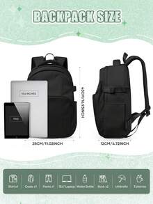 Minimalist Fashion Student Backpack, Solid Color Large Capacity Laptop Bag, Fits 14-15.6 Inch Laptop, Multifunctional Bag, Business, For Men - Multicolor - View 4