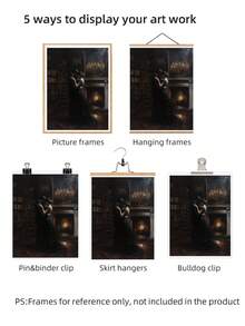 1pc Frameless Dark Academia Book Lover Gift Vintage Library Art Victorian Romantic Wall Poster Print For Apartment Living Room Bedroom Dorm Decor, Room Decor, Prints For Wall, Vintage Decor - Books - View 8