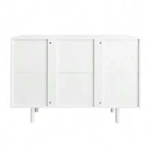 Sideboard, Teardrop-Shaped Sideboard With Molded Doors And Soft-Close Hinges - 白色 - 查看 7