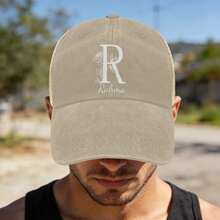 Custom Floral Rose A-Z Initial & Personalized Name Mesh Back Trucker Hat, Adjustable Breathable Vintage Trucker Cap, Multi-Occasion Gift For Father's Day Birthday Holiday For Men Women - Khaki - View 1